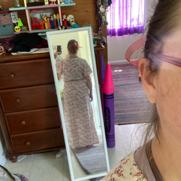 Angie Large Romantic Floral Romper With Shorts/Dress In Back - Picture 6 of 7